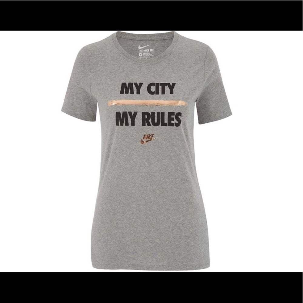 Women's Nike  Gray My City My Rules T-shirt